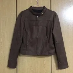 レザージャケット ノーカラー