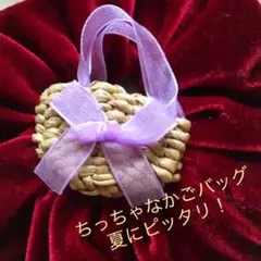 ちっちゃなかごバッグ パープル 可愛い 夏  ミニチュア