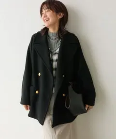 RIVE DROITE リヴドロワ　ラグランピーコート36ネイビー