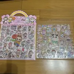 ラブブ人気キャラクターのかわいい立体シール 大判3枚