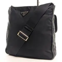 PRADA　プラダ　ショルダーバッグ　ナイロン　サフィアーノレザー　三角ロゴ