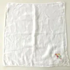 HIBIYA-KADAN 日比谷花壇　ガーゼハンカチ　花刺繍のサムネイル