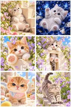 6101｜花園ころころ子猫♡ にゃん福屋 パネル生地 6柄