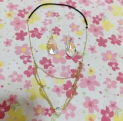 クリスタルアクセ2点セット ピアス＆ヘッドアクセサリー ベリーダンス プリンセス