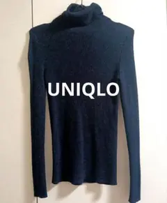 UNIQLO/ユニクロ タートルネックトップス ネイビー 紺色 Mサイズ