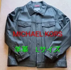 MICHAEL KORS 高級 羊革 レザージャケット L ブラックのサムネイル