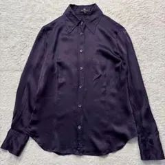 ETRO エトロ　シルクシャツブラウス　パープル　紫　46のサムネイル