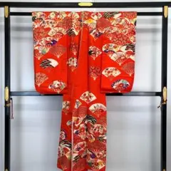 子供着物 型染め 花柄 ハーフ成人式 十三詣り 橙色 CK-7309 ハーフ成人式・十三参り|奈良市の写真館スタジオオレンジ