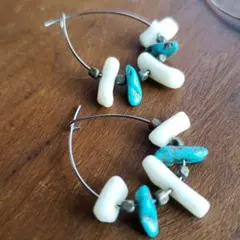 お値下げ！ハンドメイド★天然石フックピアス　二個セット
