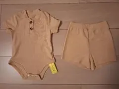 ③シーインSHEINベージュ色ロンパース・ショートパンツset新品未使用タグ付き