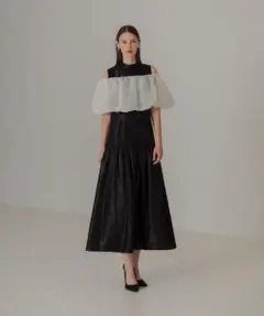 【Leja】パールラメボレロオフショルダーAラインドレスワンピース 2点セット