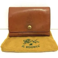 【専用巾着付き❗️】 ILBISONTE イルビゾンテ 二つ折り財布 ブラウン