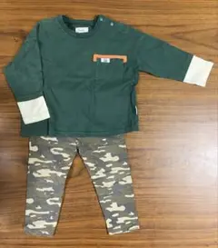 BuddyLee 重ね着風　ロンTシャツ&迷彩スパッツ　パンツ　セット　80cm