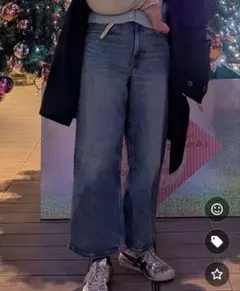 H&M &DENIM ワイドクロップドデニムパンツのサムネイル
