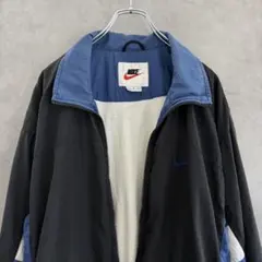 90s ヴィンテージ OLD NIKE ナイロンジャケット ブラック×ブルー L