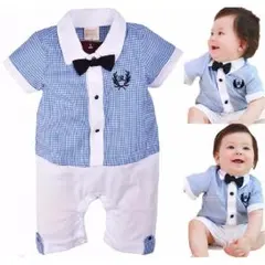 フォーマル ロンパース 蝶ネクタイ 半袖 男の子 子供服