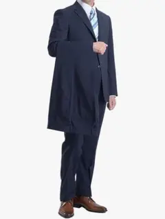 新品 フォーマルスーツ お直し不要 礼服 冠婚葬祭　スーツ洗える ストライプ 紺