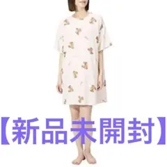 【新品】ジェラートピケ ベア柄ワンピース 半袖カットソー ルームウェア くま
