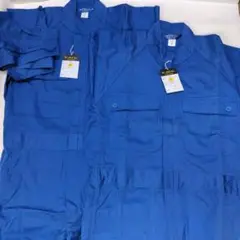 [B品]ツナギ　綿100% Mサイズ ブルー　2着セット　厚手