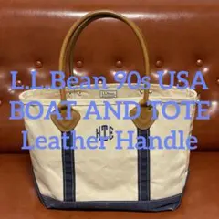 L.L.Bean 90s USA製 ボートアンドトート レザーハンドル ネイビー