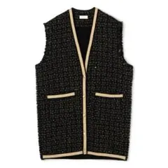 タグ付き トゥモローランド ツイード ジレ ベストブラック Ballsey タグ付き トゥモローランド ツイード ジレ ベストブラック