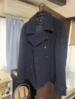 Hare ネイビー ウール ピーコート