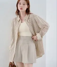 Kastane ストライプシャツ アイボリー