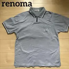 renoma ポロシャツ　半袖　M ブルーグレー　水色
