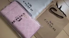 新品 未使用 コーチ COACH 長財布 CW778 シグネチャー ピンク