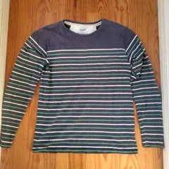 ikka ストライプ 長袖カットソー L