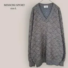 ミッソーニMISSONI SPORT Vネックニット　マルチカラー　イタリア製
