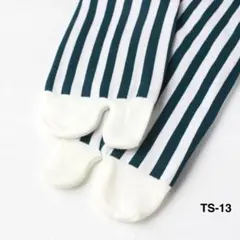 ꒰モチモチ꒱ 足袋 ソックス 靴下 ストライプ コーマ綿 緑 極暖 防寒 gj9