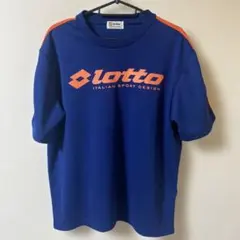 lotto ロット 半袖 Tシャツ ネイビー オレンジ スポーツウェア LL