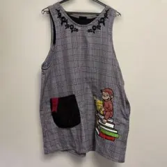 おさるのジョージ チェック柄エプロンのサムネイル