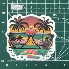 防水ステッカー サングラス越しのサンセット