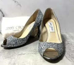 ✨美品✨JIMMY CHOO グリッター オープントゥ パンプス ハイヒール