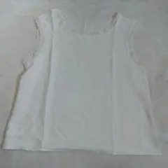 ホワイト レーストリム タンクトップ