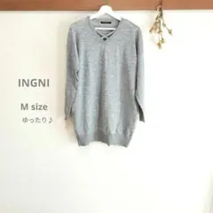 INGNI レディース ニット グレー M 薄手 イング ポケットあり