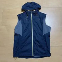 【L2710】NIKE フード付きナイロンベスト サイズXL ネイビー
