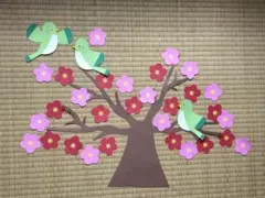 【数量限定再販】壁面飾り　梅　うぐいす　2月　保育　幼稚園　高齢　施設　掲示板