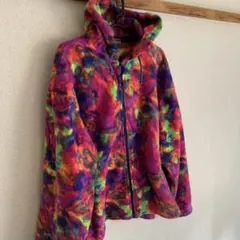 CW SPORTS フリースジャケット マルチカラフルカラー　古着