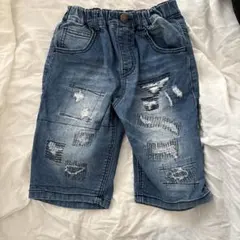 RAD CUSTOMダメージ加工ダークデニムショートパンツ