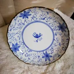 染付 皿 唐草文様 和食器18㎝