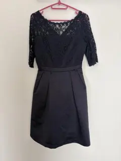 ネイビーレースパーティードレス