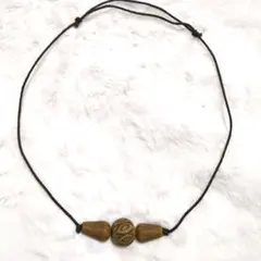 エスニック 木製ビーズ ネックレス 調整可能