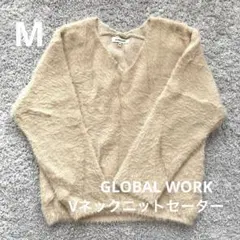 GLOBAL WORK ベージュ Vネック セーター M