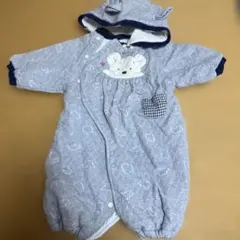 クマ刺繍付きキルティングアウター70cm