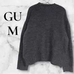 GU M レディースオーバーサイズ グレー ニットセーター