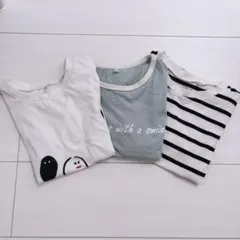 Tシャツ 3点セット おばけ シンプル ボーダー 130cm キッズのサムネイル