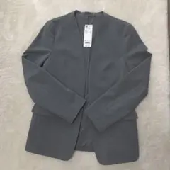 GU ノーカラージャケット グレー M
